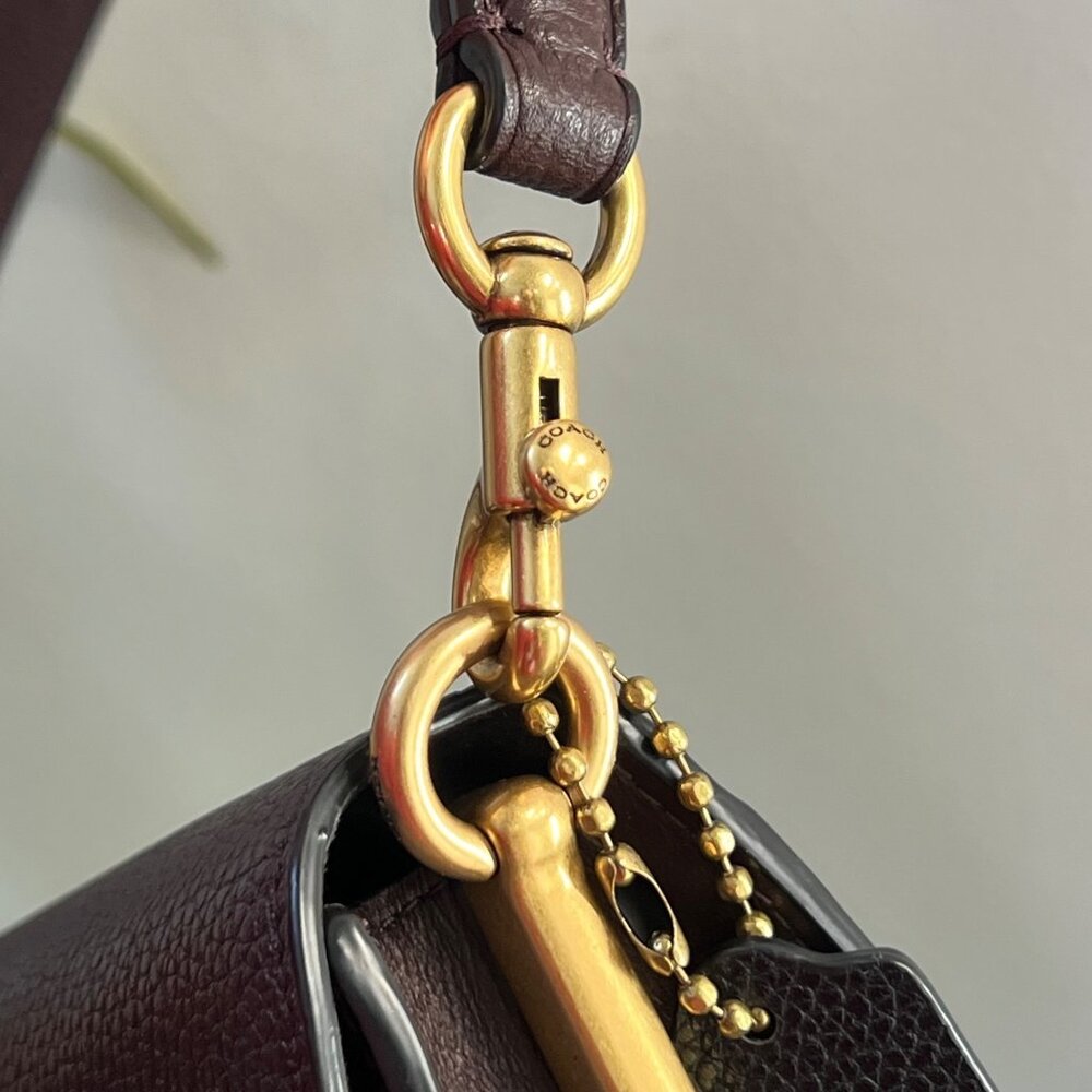 RARE Coach Oxblood Leather Suede Tabby 26 Pave Gem / Crystals - Picture 11 of 16